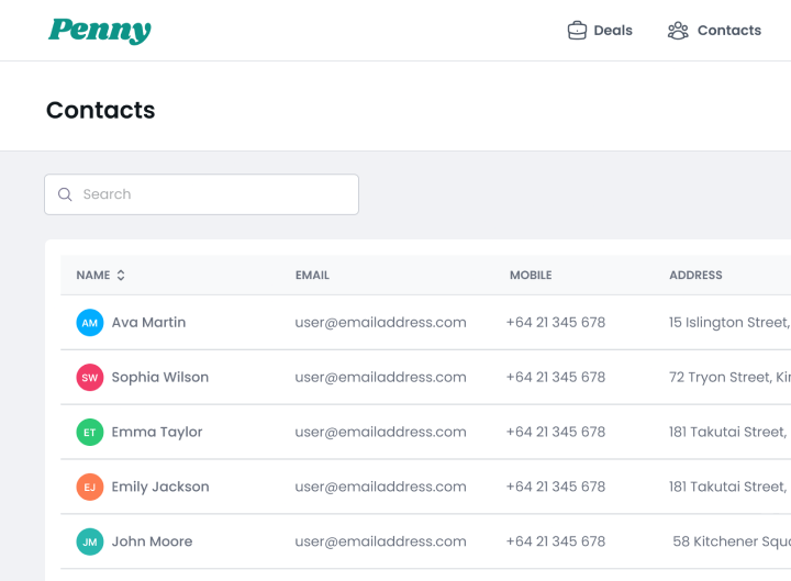 Customer management feature image screenshot